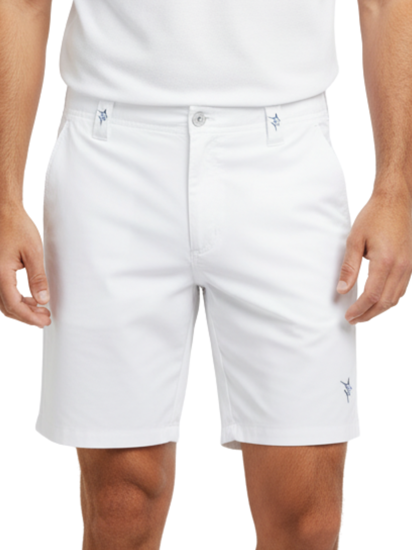 White Water Life Captain Shorts in navy blue, featuring a relaxed fit and adjustable waistband, suitable for outdoor activities.