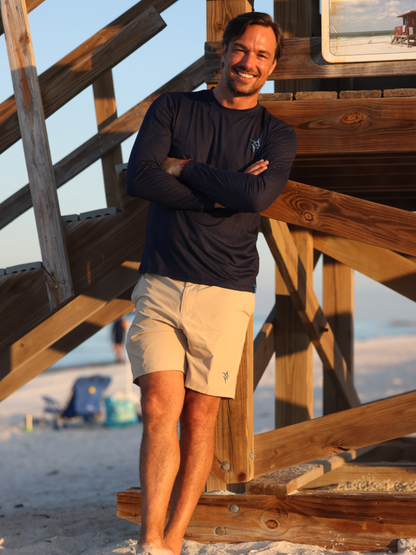 White Water Life Captain Shorts displaying a casual fit, durable fabric, and adjustable waistband for outdoor adventures.