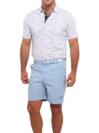 Close-up of White Water Life Captain Shorts showing durable fabric and detailed stitching for outdoor adventure wear.