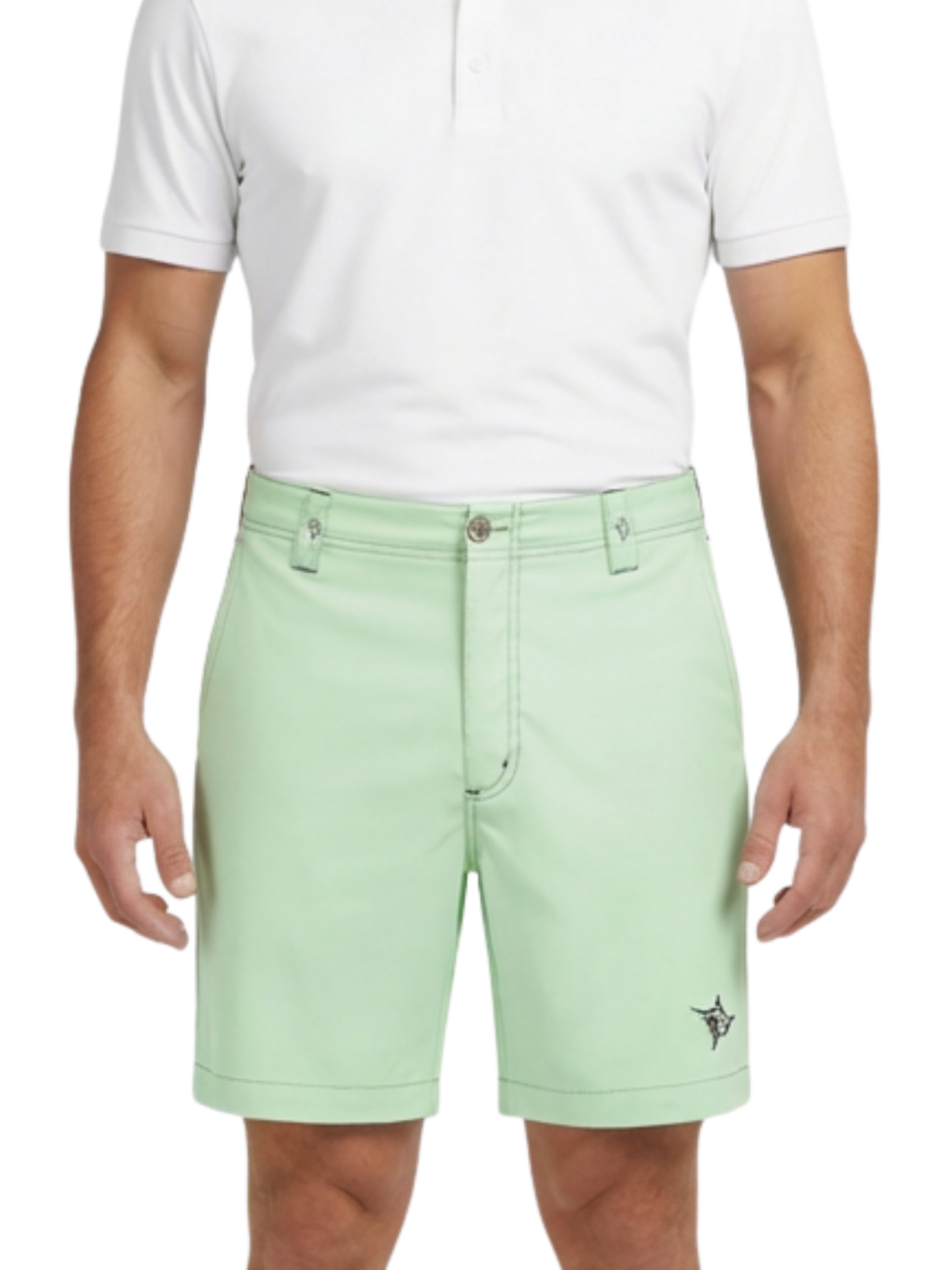 Green Starboard Shorts by White Water Life, featuring a casual fit and lightweight fabric, displayed on a plain background.