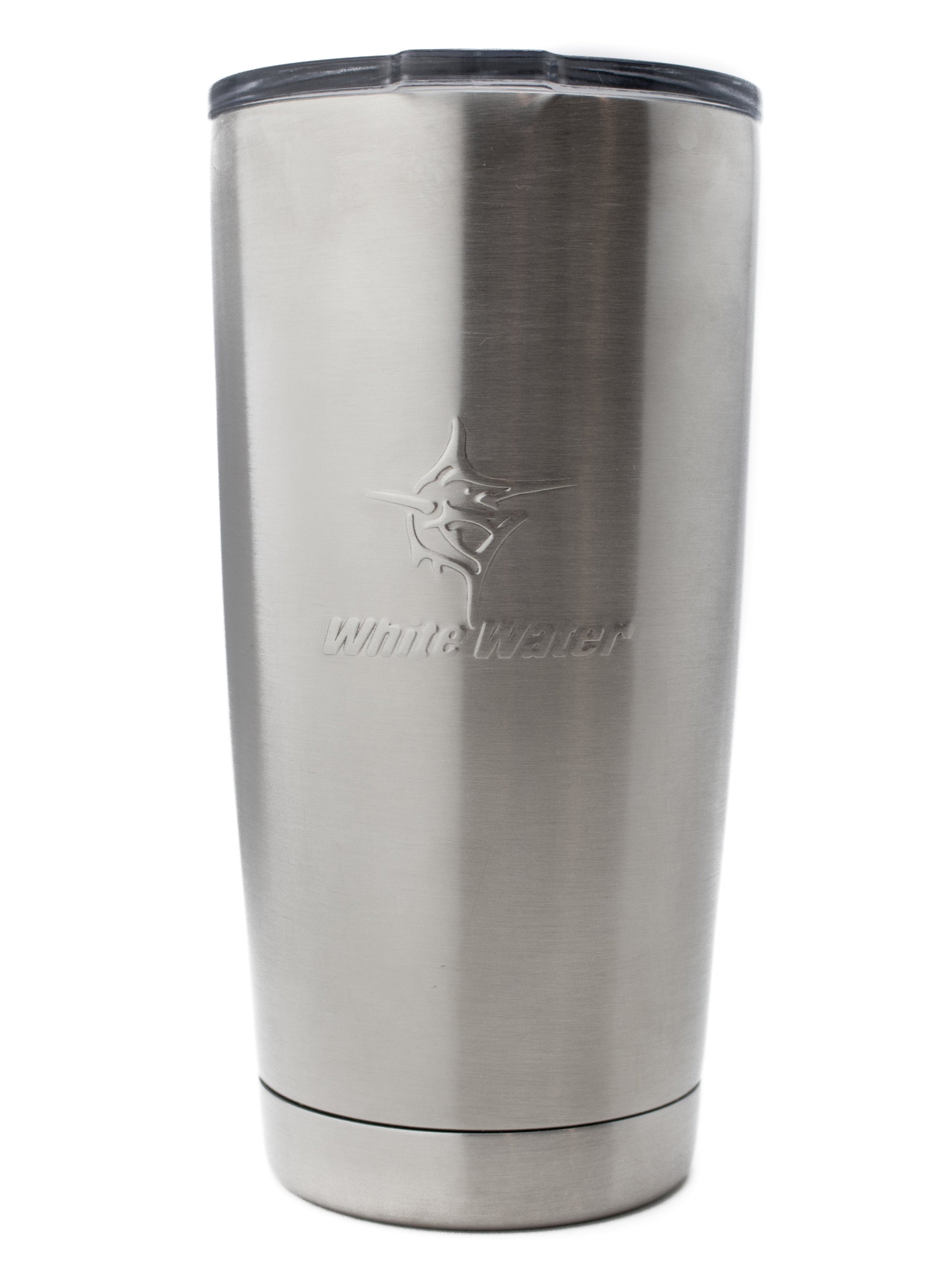 White Water Life 20-ounce tumbler featuring a simple design, ideal for keeping beverages hot or cold on the go.
