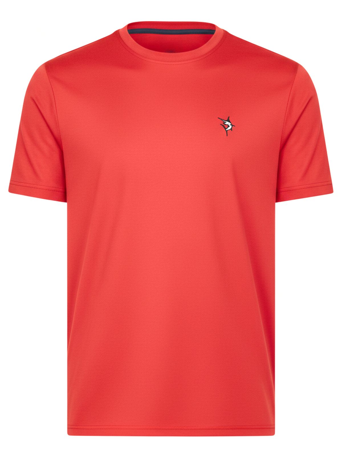 Red Dockside Performance Tee by White Water Life, featuring a casual crewneck design and lightweight, breathable fabric.
