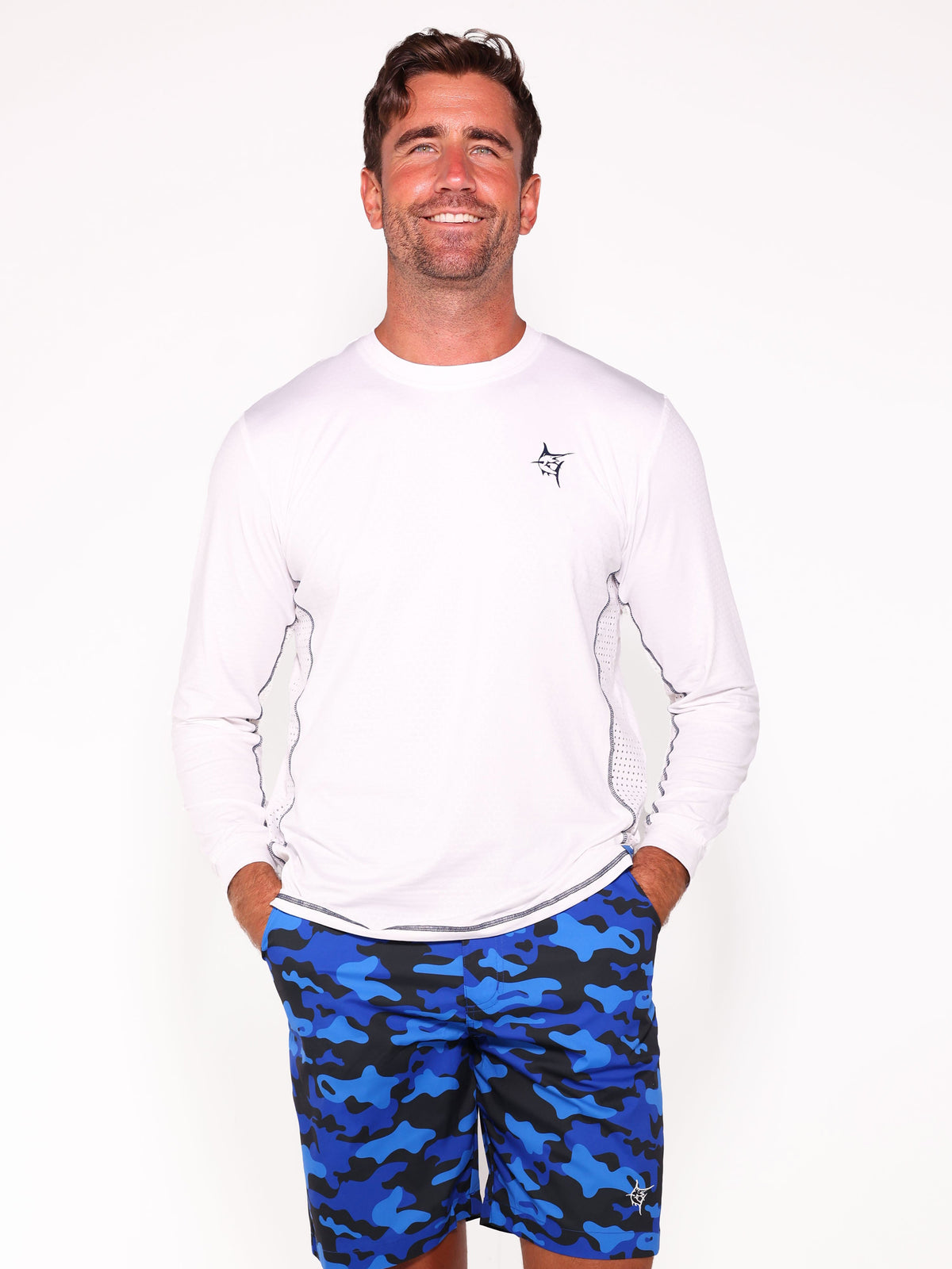 White Water Life NautiFlex Performance Tee in tactical color, showcasing a comfortable, fitted men's short-sleeve performance shirt.