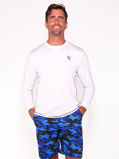 White Water Life NautiFlex Performance Tee in tactical color, showcasing a comfortable, fitted men's short-sleeve performance shirt.