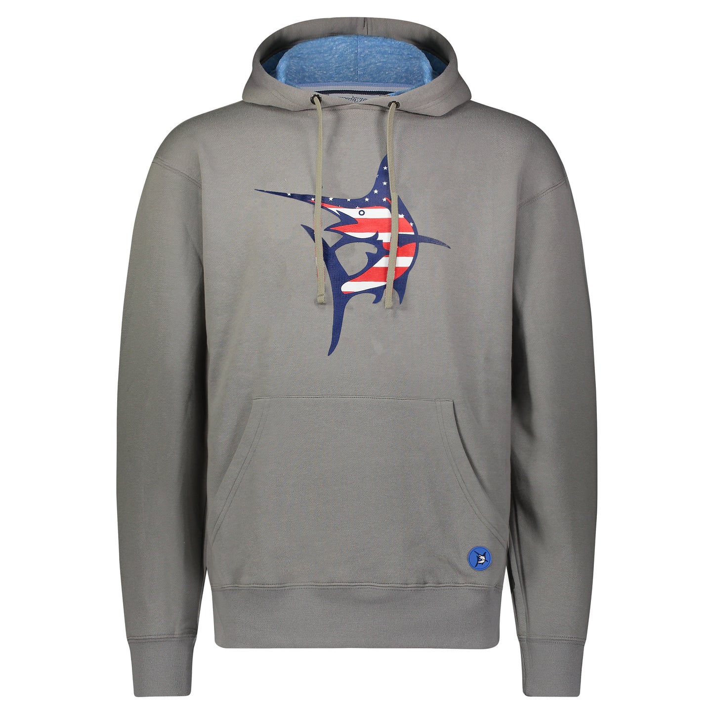 White Water Life Georges Bank hoodie in navy, front view showing logo and comfortable pullover design.