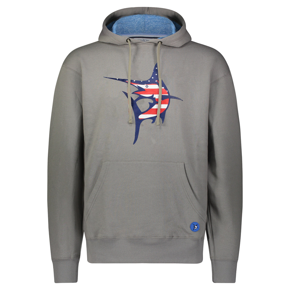 White Water Life Georges Bank hoodie in navy, front view showing logo and comfortable pullover design.
