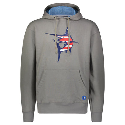 White Water Life Georges Bank hoodie in navy, front view showing logo and comfortable pullover design.