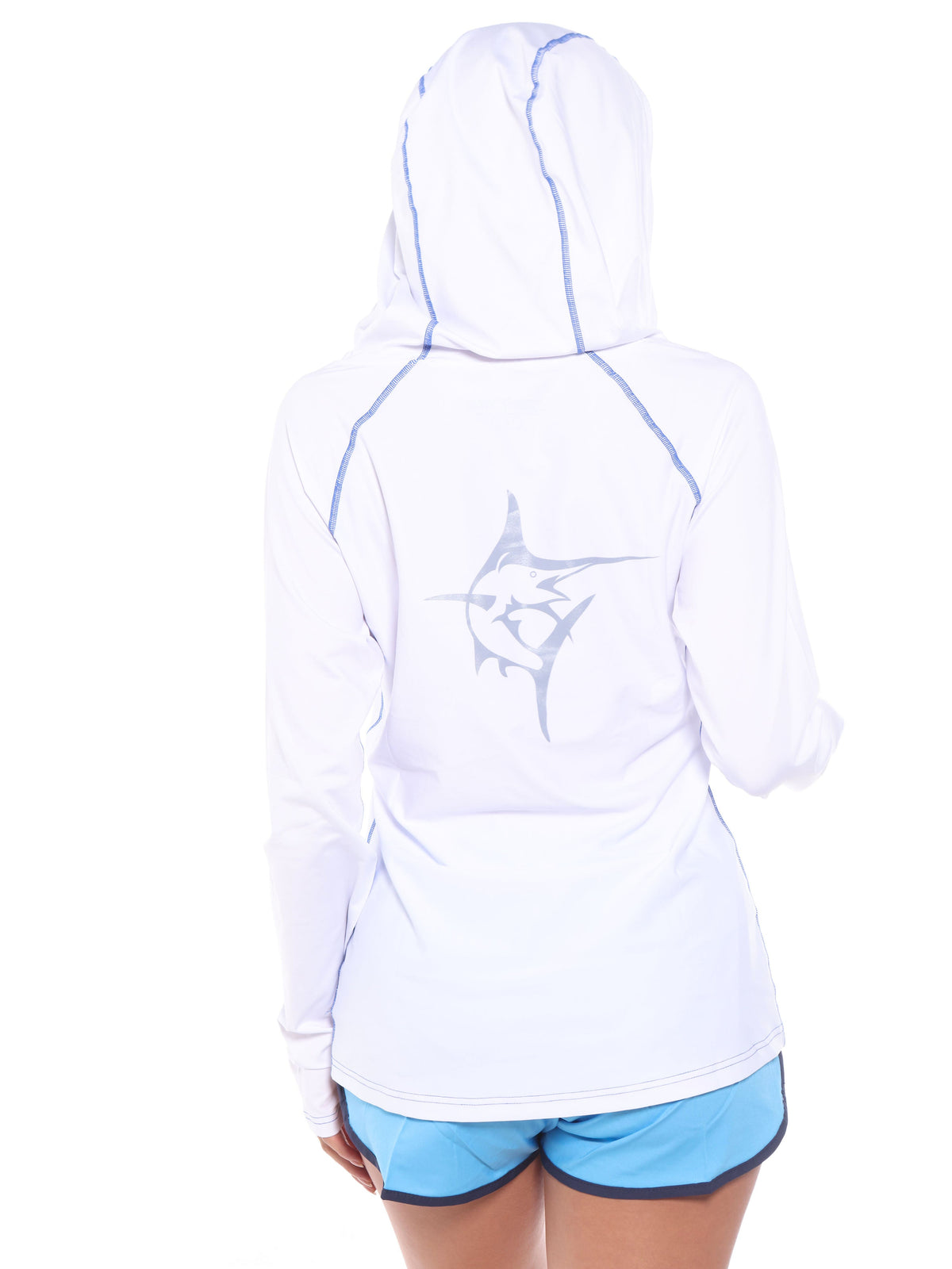 White Water Life Seaside Performance Hoodie in navy, featuring a front logo and casual fit, suitable for outdoor activities.