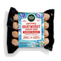 Whole Foods Market organic chicken bratwurst sausages in a 12 oz package, ready for grilling or cooking