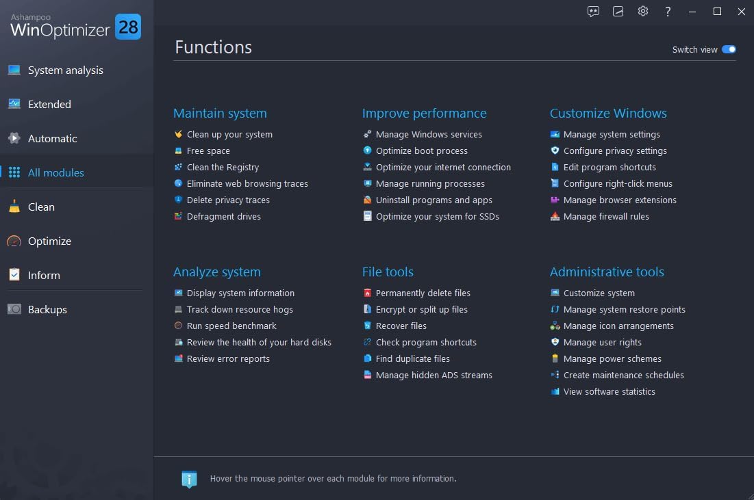 Win­Optimizer 28 - More control, security, and power for your PC - BACKUPMYFILESNOW