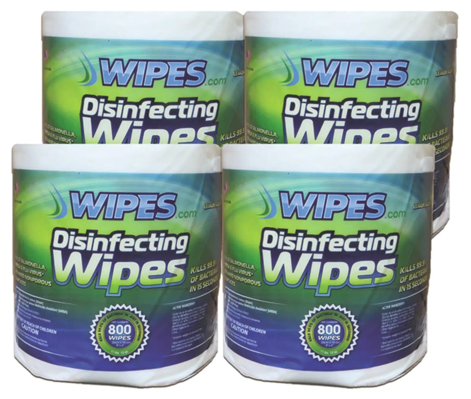 Wipes.com - One Step Cleaner Disinfectant Deodorizer & Sanitizer for Offices gyms commercial facilities. EPA Registered 8 x 6 Inches Lemon Scent 800 Wipes per Roll Pack of 4 - BACKUPMYFILESNOW