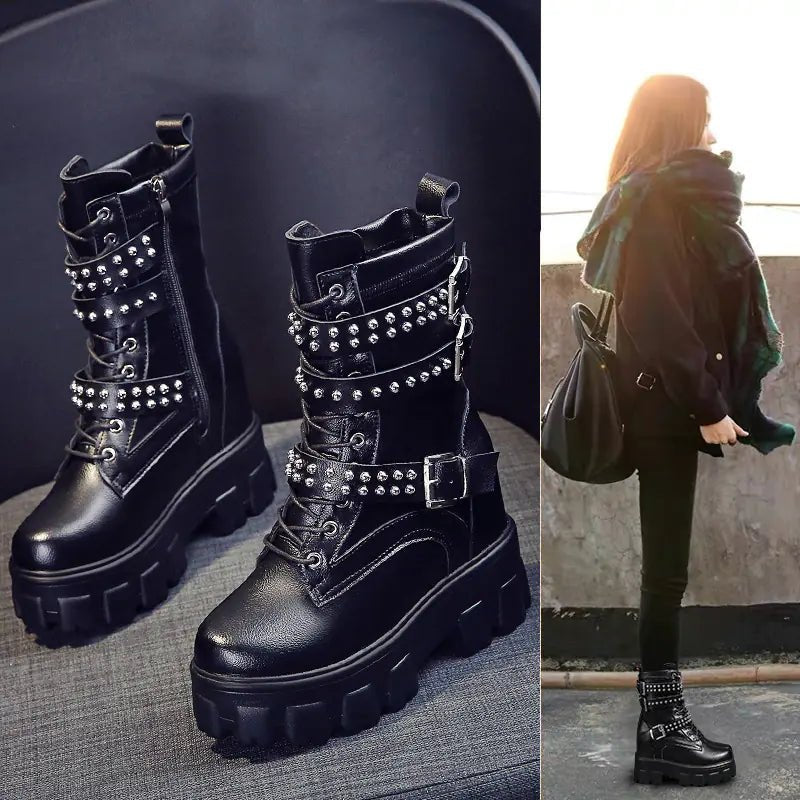Women's 2020 New Style Chunky Heeled Martin Boots - BACKUPMYFILESNOW