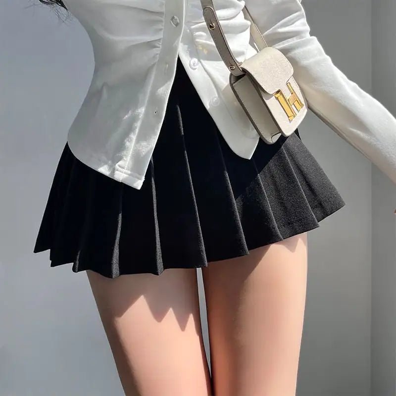 Women's Fashion Black Pleated Skirt - BACKUPMYFILESNOW