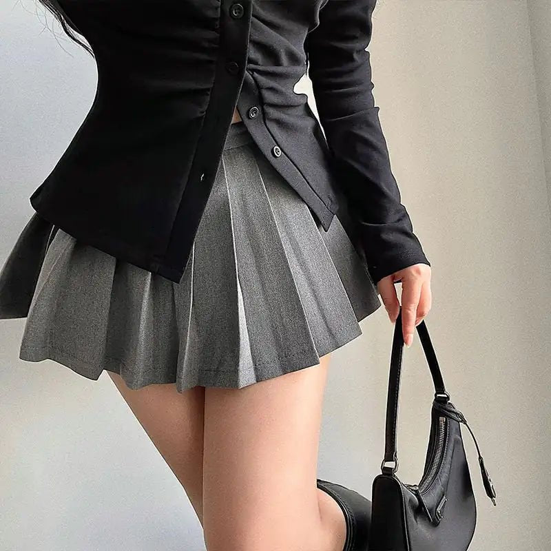 Women's Fashion Black Pleated Skirt - BACKUPMYFILESNOW