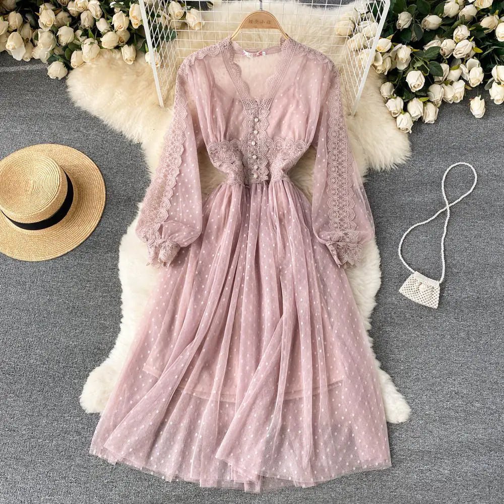 Women's Fashion Mesh Midi Dress - BACKUPMYFILESNOW