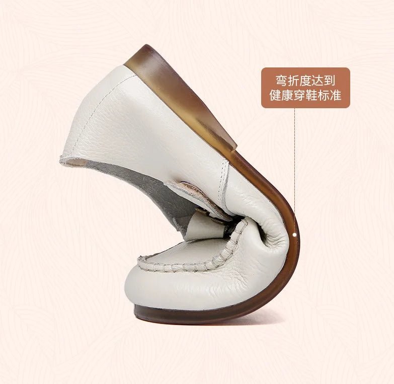 Women's Shoes Round Toe Belt Buckle Ladies Casual Flats Large Size 41 Leather Shoes Women Mary Janes Genuine Leather - BACKUPMYFILESNOW