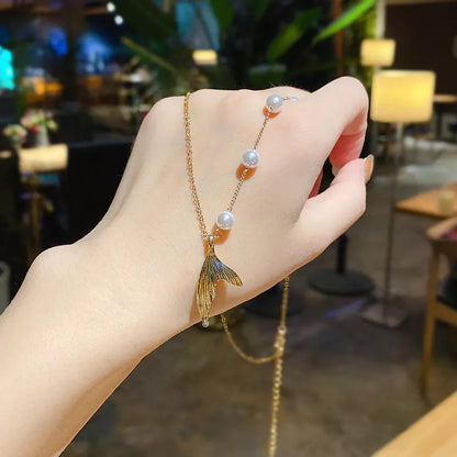 Minimalist Titanium Steel Pearl Heart Pendant Necklace