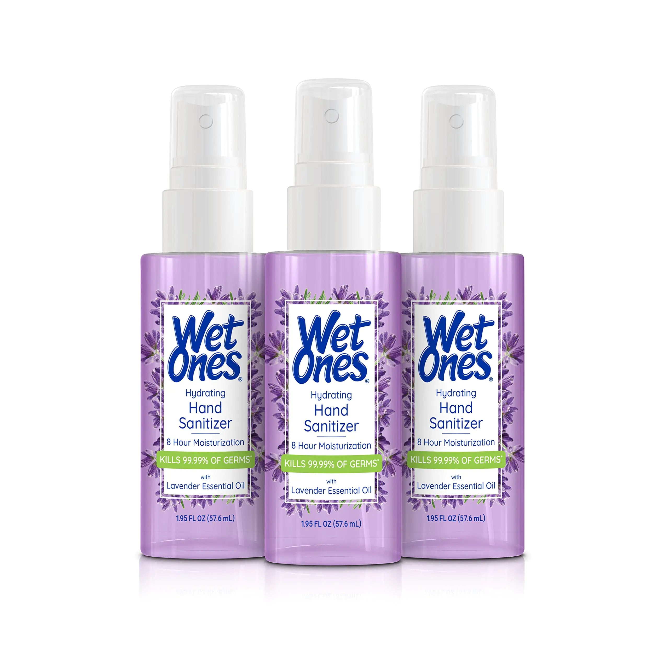 Wet Ones Hydrating Hand Sanitizer Mist | Spray Hand Sanitizer Travel Size 1.95 oz. | Lavender-Scented Hand Sanitizer Spray (3 Pack)