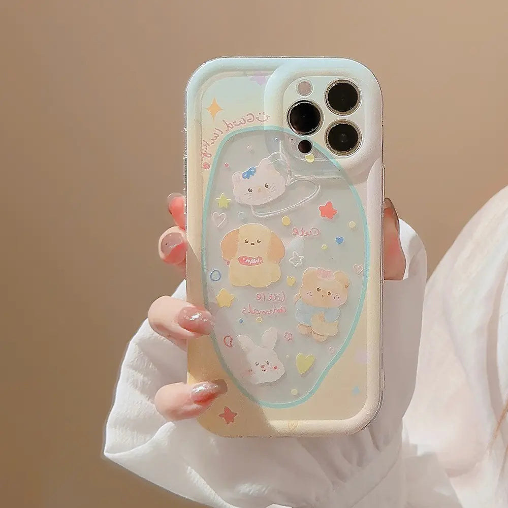 Transparent Cute Fairy Tale iPhone Case with Stand