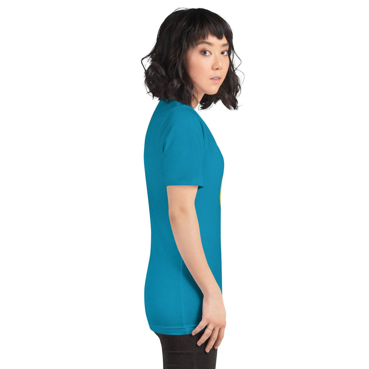 Black Heather "Yarn is My Love Language" T-shirt by Darn Good Yarn, featuring a casual fit and printed design on the front.