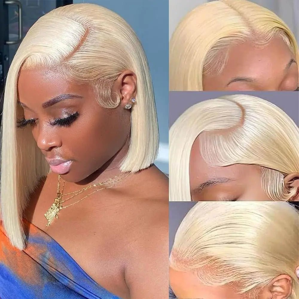 YATUWIN Blonde Wig Human Hair Bob Wig Human Hair 13X4 Bob Lace Front Wigs Human Hair 180% Density Straight Bob Human Hair Wig with Baby Hair 613 Lace Front Wig Human Hair HD Lace Wig 12 Inch - BACKUPMYFILESNOW