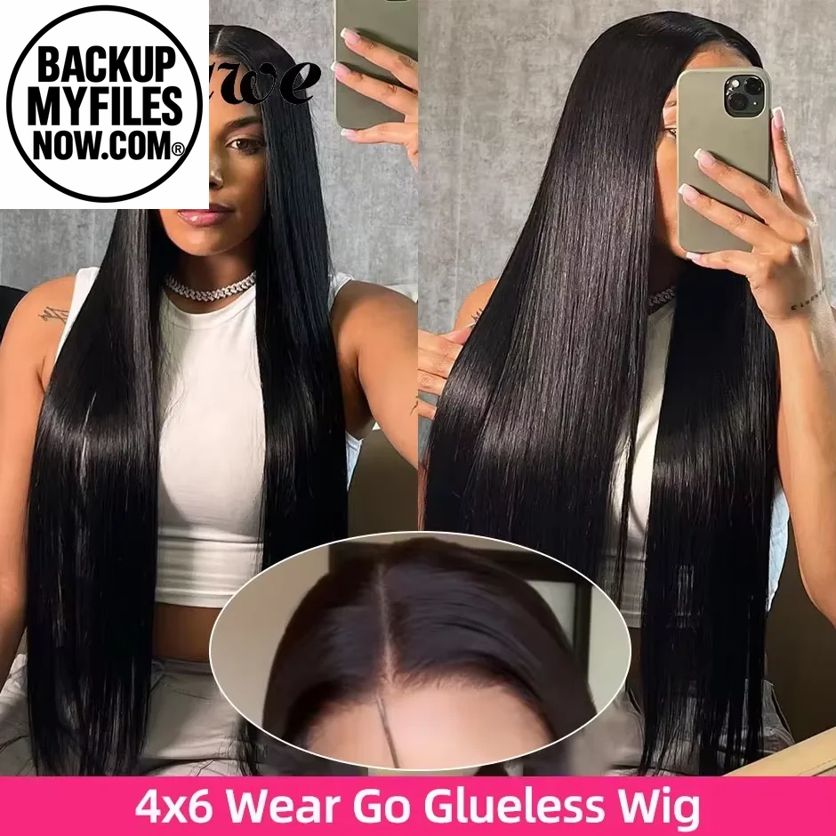 Yawawe 22-inch straight human hair glueless lace frontal wig for women, preplucked and ready to wear without glue.
