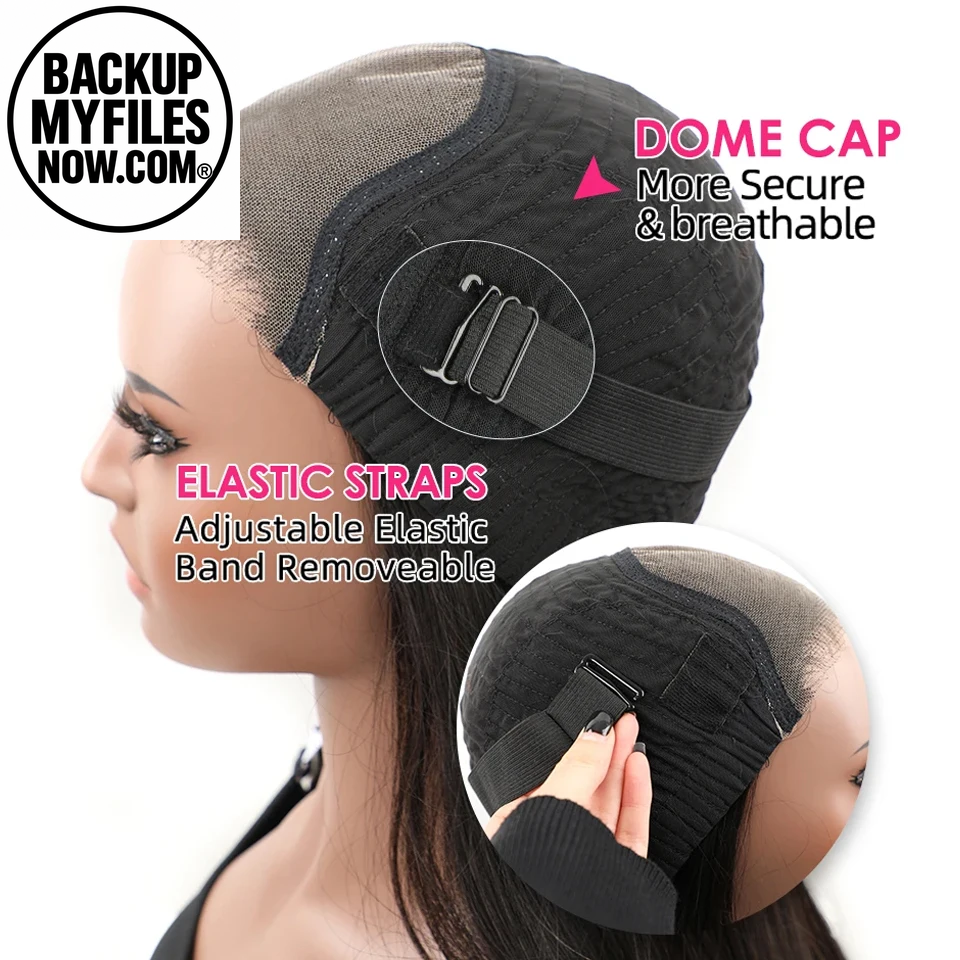 YAWAWE 22-inch straight glueless human hair lace frontal wig with preplucked, pre-cut edges, ready-to-wear for women.