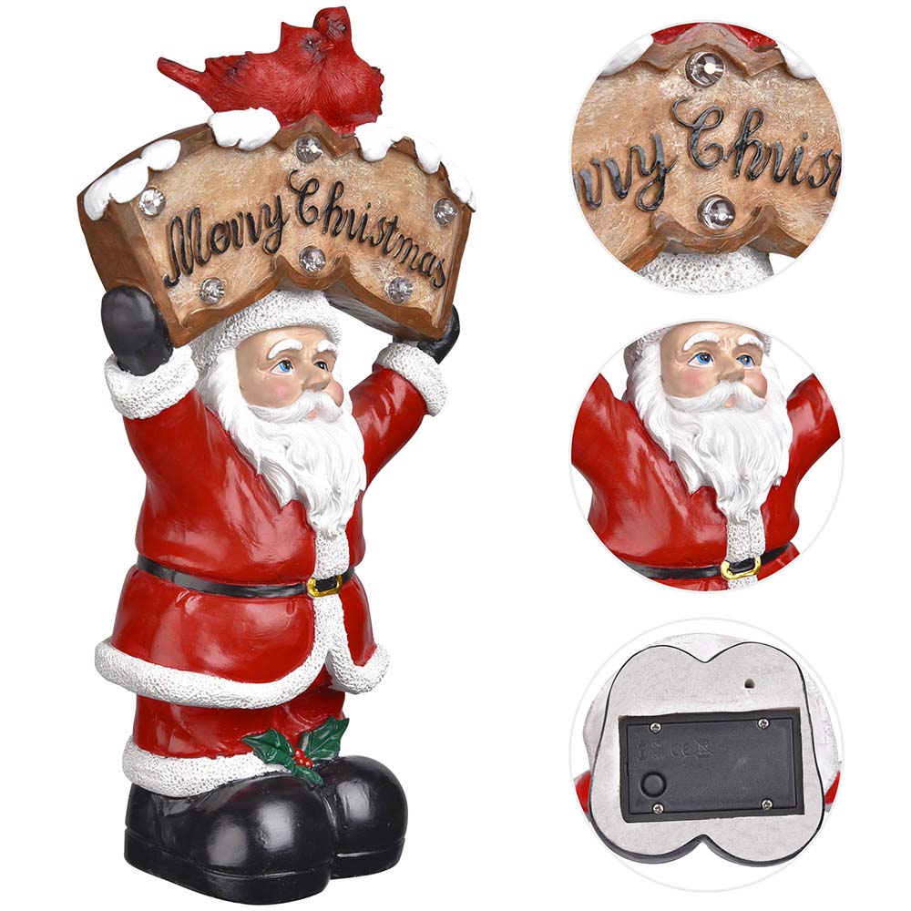 Yescomusa 12-inch pre-lit Christmas figurine featuring Santa or snowman decoration, perfect for holiday festive decor.