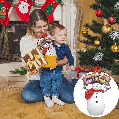 Yescom Pre-lit Christmas figurine featuring Santa and optional snowman, 12-inch holiday decoration with festive lights.