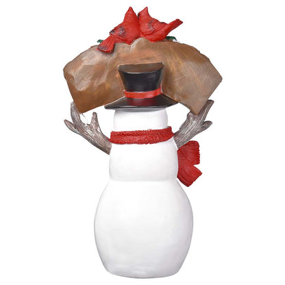 Yescom 12-inch pre-lit Christmas figurine featuring Santa and optional snowman, festive holiday holiday decoration.