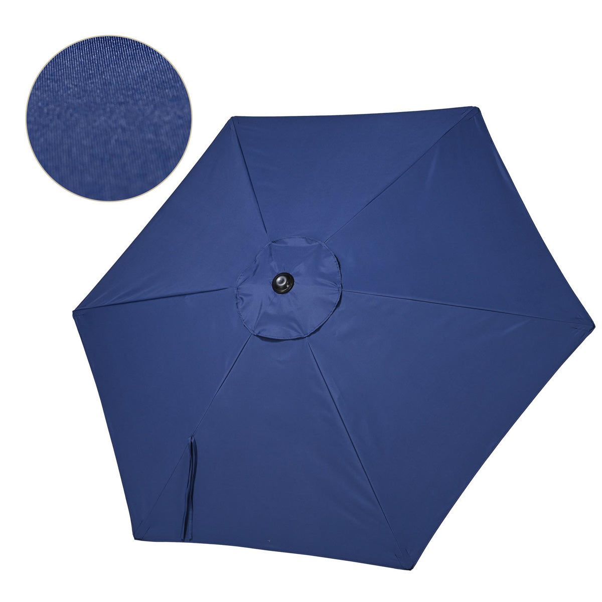 Yescom 7.5ft navy market patio umbrella with crank and tilt, 6-rib design, providing shade and outdoor coverage