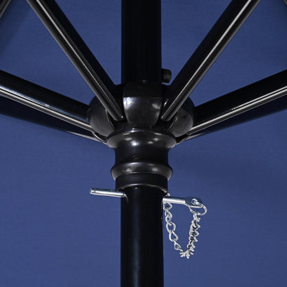 Navy blue Yescom 7.5ft market patio umbrella with crank and tilt mechanism, 6-rib design, for outdoor shade and sun protection