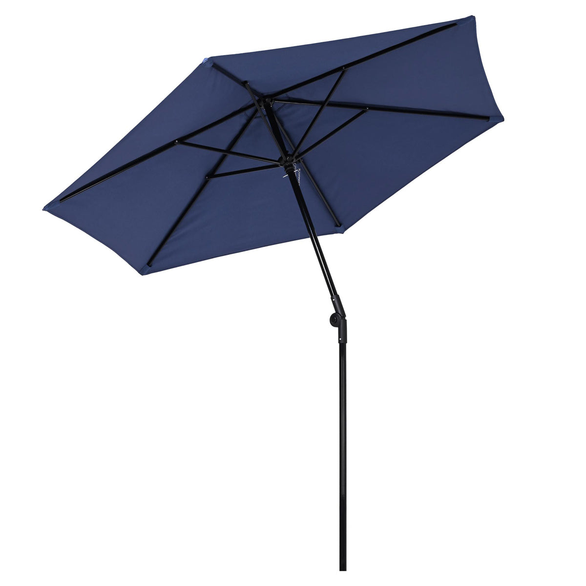 Yescom 7.5ft navy market patio umbrella with crank and tilt, 6-rib design for outdoor shade and sun protection