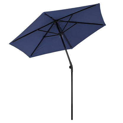 Yescom 7.5ft navy market patio umbrella with crank and tilt, 6-rib design for outdoor shade and sun protection