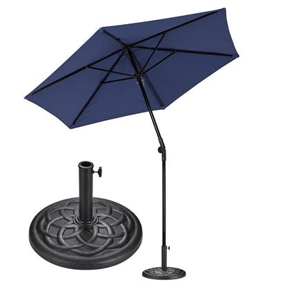 Yescom 7.5ft navy market patio umbrella with crank and tilt, featuring 6 ribs for sturdy shade coverage