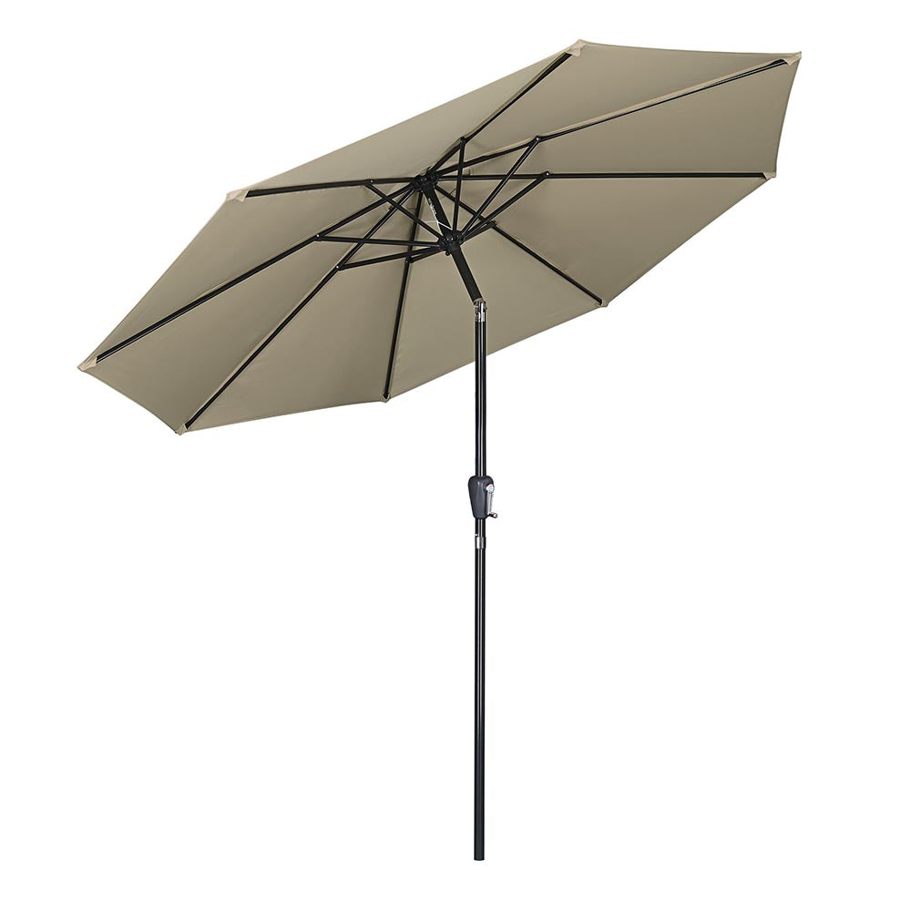 Red Yescom 10ft 8-rib market patio umbrella with tilt feature and UV50+ 220gsm canopy for outdoor shade.