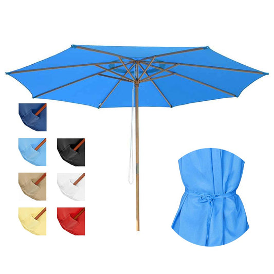 Yescom 13ft wood market umbrella in red, outdoor patio umbrella with colorful options, ideal for garden or patio shade.