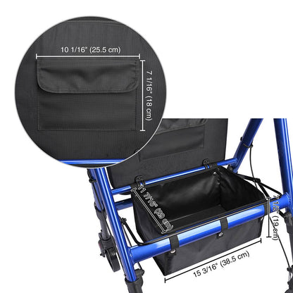 Yescom Rollator Walker with seat, backrest, 8-inch casters, and 450lbs capacity, mobility aid for seniors and users with mobility needs