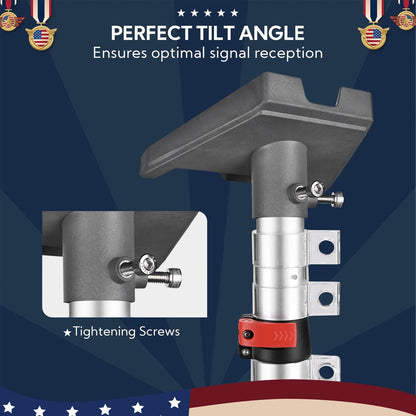 Silver Yescom Starlink Pole Mount Kit D2.75" with Gen 3 Adapter on a pole, designed for Starlink satellite dish installation.