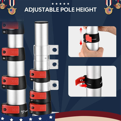Yescom Starlink Pole Mount Kit D2.75 inches with Gen 3 Adapter, silver metal pole with mounting hardware for Starlink satellite dishes.