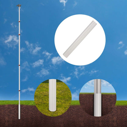 Silver Yescom Starlink Pole Mount Kit D2.75 with Gen 3 Adapter on a 14ft pole, designed for Starlink satellite dishes.