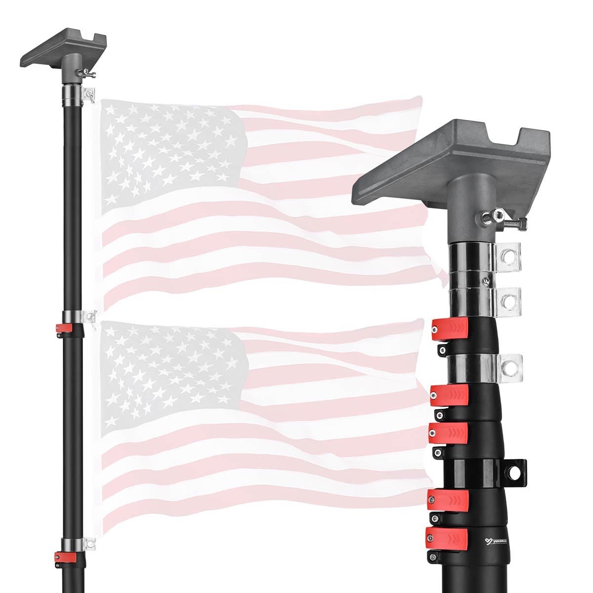 Silver Yescom Starlink Pole Mount Kit with Gen 3 Adapter for 2.75-inch pole, shown with mounting components and hardware.