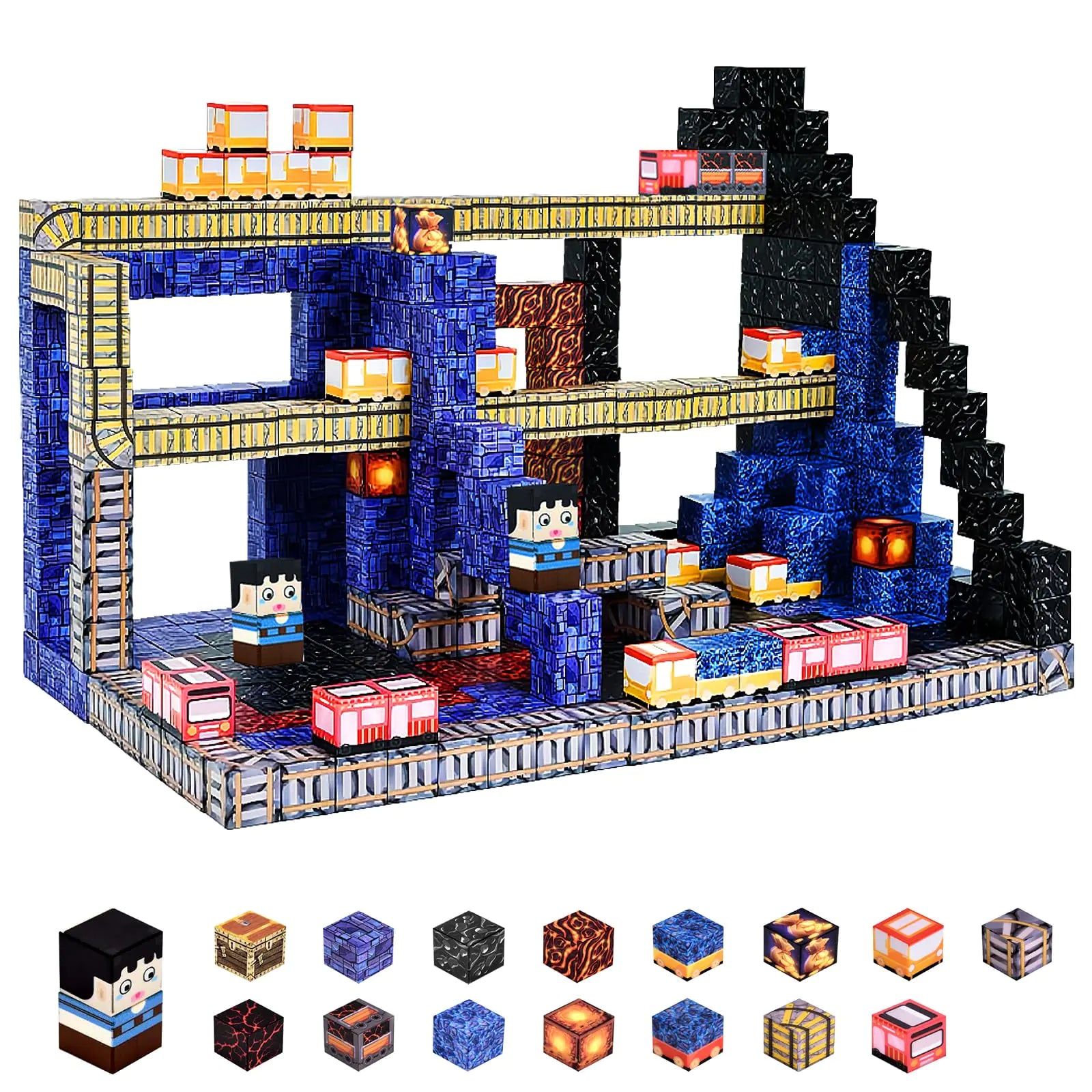 Aleath Magnetic Blocks Building Toys for Kids: 100PCS Magnet Cubes Trains Set - Kids Toys for Christmas Birthday Gifts - Magnetic Toys for Boys & Girls 3+.
