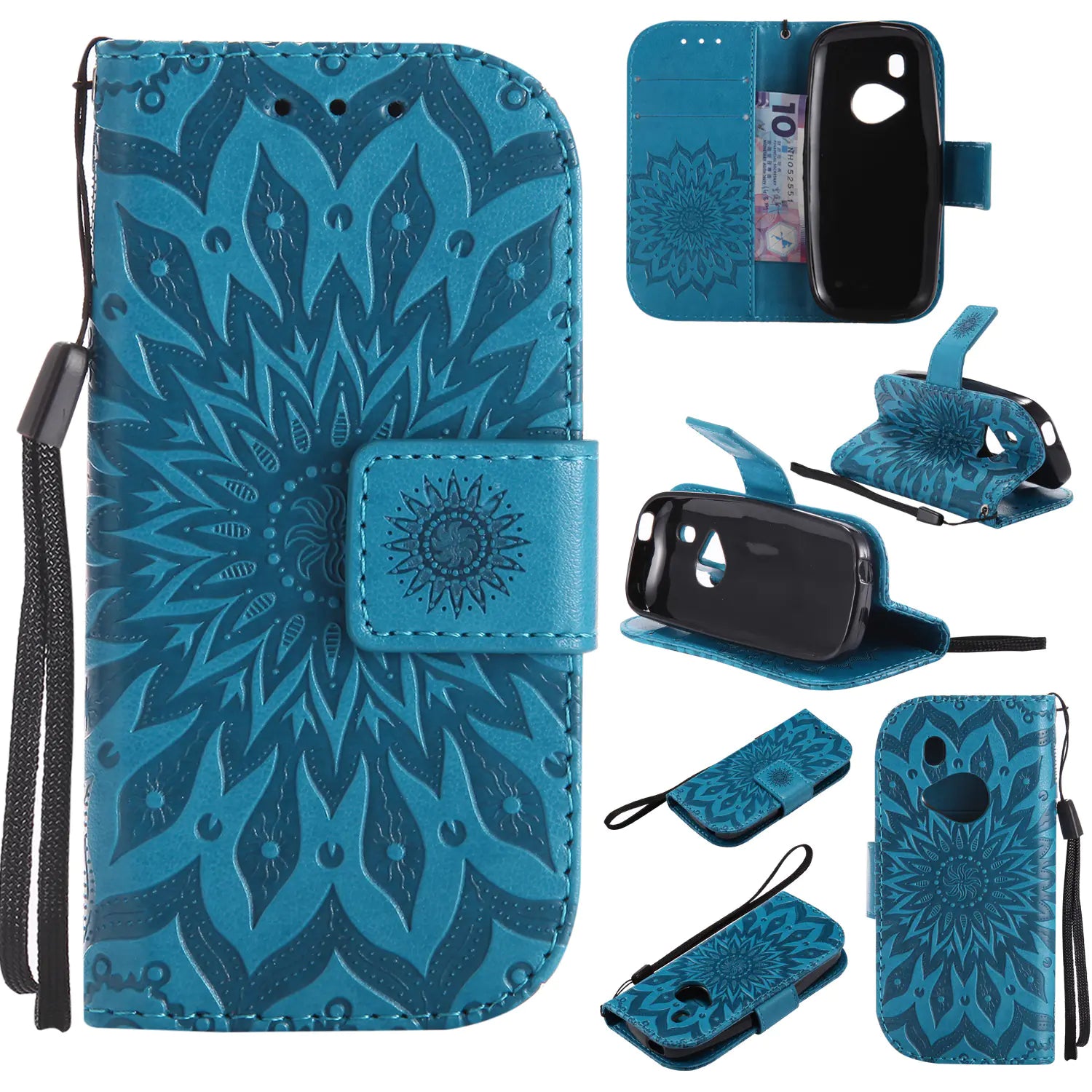 Nokia 3310 Sunflower Pattern Wallet Phone Case