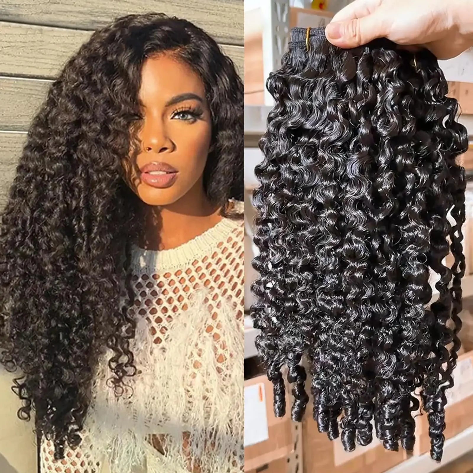 YMS 3C4A Burmese Curly Human Hair Bundles 16 Inch 1 Curly Bundles Human Hair Unprocessed Burmese Raw Hair Extension Real Human Hair 16A Natural Color Human Hair Weft Extensions - BACKUPMYFILESNOW
