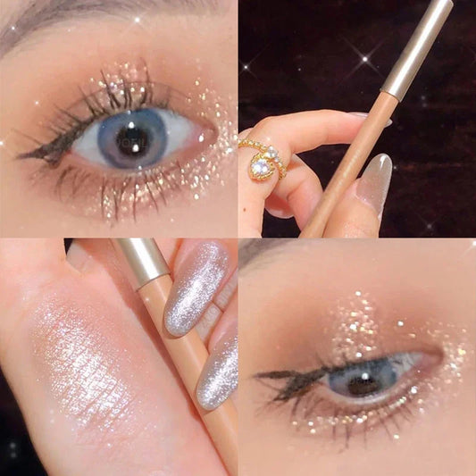 Sweet Mint Lying Silkworm Pencil from Your Skin Icon with galaxy glitter, waterproof, long-lasting eyeliner for shiny eye makeup.