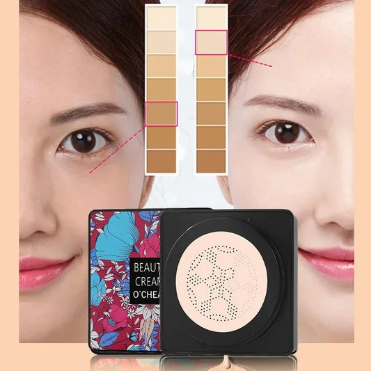Your Skin Icon Magic Foundation Mushroom Head Air Cushion CC Cream in natural color, waterproof brightening face makeup for women.