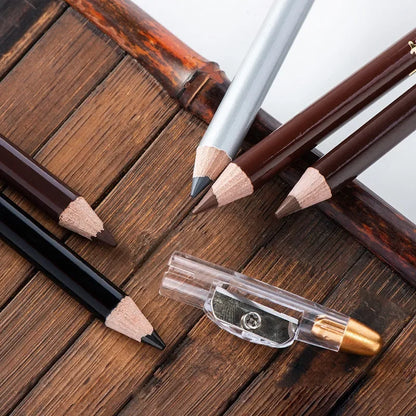 Brown waterproof eyebrow pencil with sharpener, suitable for eye makeup, from Your Skin Icon.