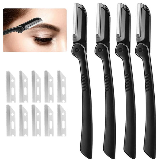 Your Skin Icon eyebrow razor set with 1/5 face razors for women and men, dermaplaning tool, and easy-to-use cutter shaver blades.