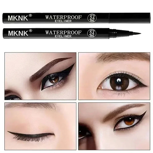 Black quick-dry eyeliner pencil by Your Skin Icon, smooth matte waterproof liquid eyeliner for precise eye makeup application.